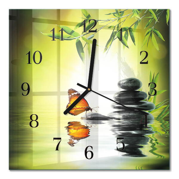 Quadrato orologio in vetro decorativo Natura