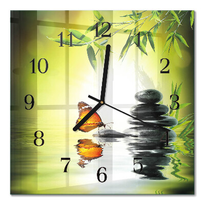 Quadrato orologio in vetro decorativo Natura