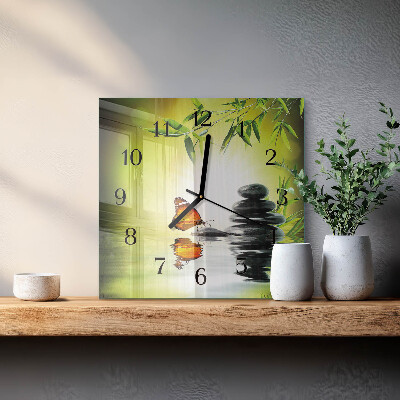 Quadrato orologio in vetro decorativo Natura