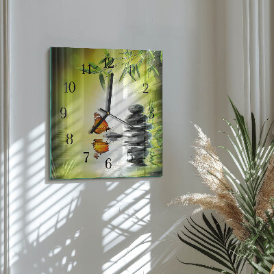Quadrato orologio in vetro decorativo Natura