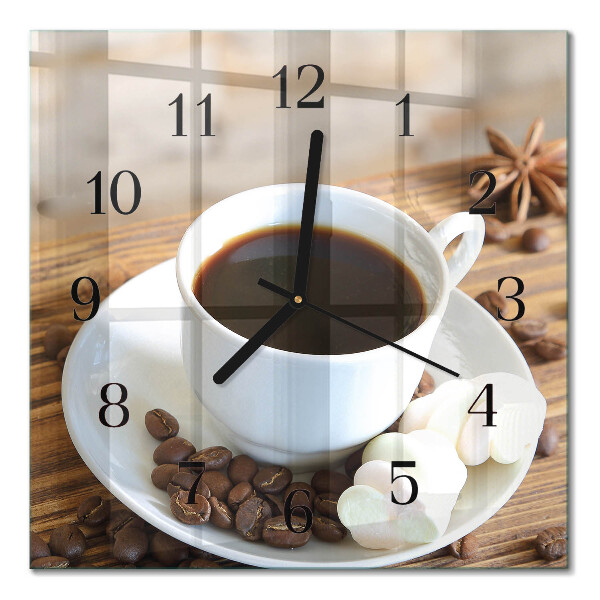 Orologio quadrato in vetro Caffè