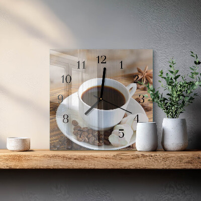 Orologio quadrato in vetro Caffè