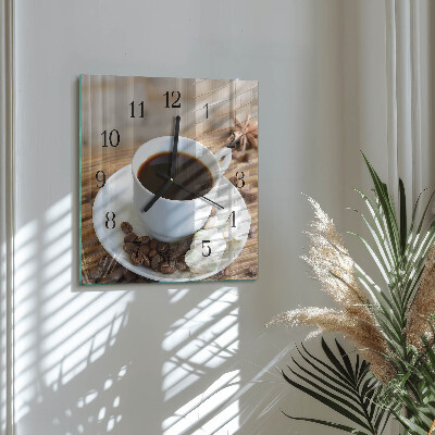 Orologio quadrato in vetro Caffè