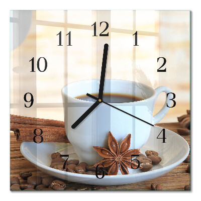 Quadrato orologio da parete Caffè