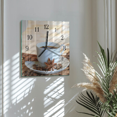 Quadrato orologio da parete Caffè