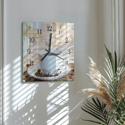 Quadrato orologio in vetro decorativo Caffè
