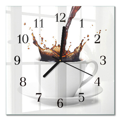 Orologio quadrato in vetro Caffè