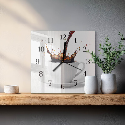 Orologio quadrato in vetro Caffè