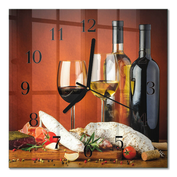 Orologio quadrato in vetro Vino