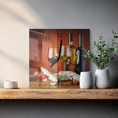 Orologio quadrato in vetro Vino