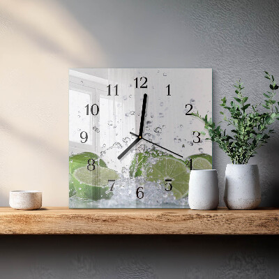 Quadrato orologio in vetro decorativo Lime