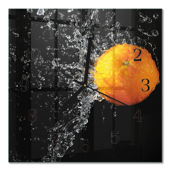 Orologio quadrato in vetro Arancia