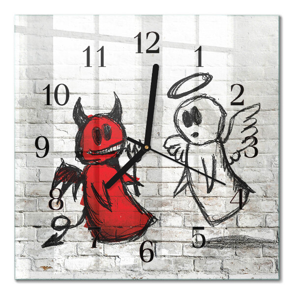 Orologio quadrato in vetro Angelo Diavolo