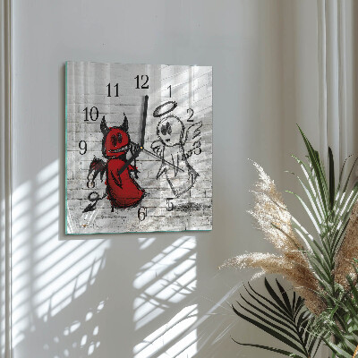 Orologio quadrato in vetro Angelo Diavolo