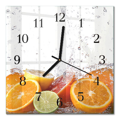 Quadrato orologio da parete Arance