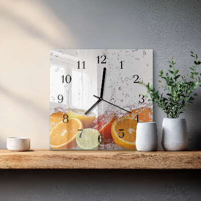 Quadrato orologio da parete Arance