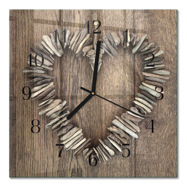 Quadrato orologio in vetro decorativo Cuore