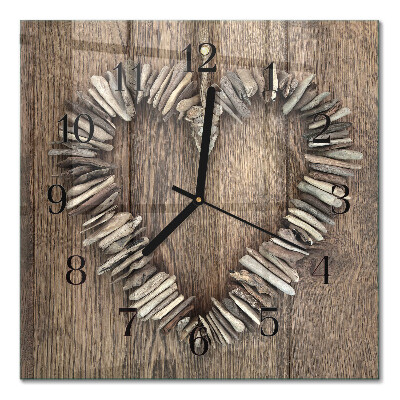 Quadrato orologio in vetro decorativo Cuore