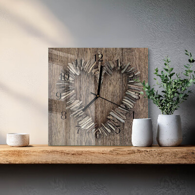 Quadrato orologio in vetro decorativo Cuore