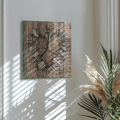 Quadrato orologio in vetro decorativo Cuore