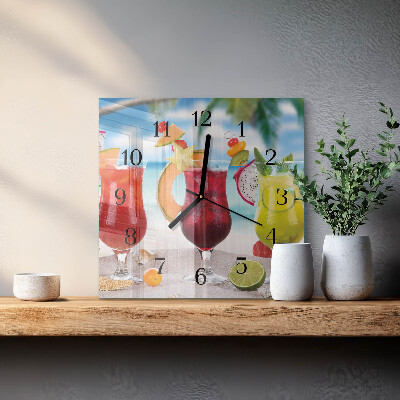 Orologio quadrato in vetro Cocktail