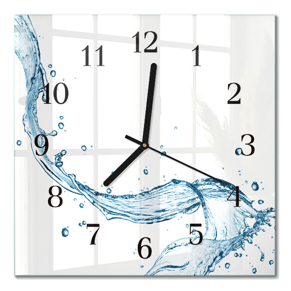 Quadrato orologio in vetro decorativo Acqua