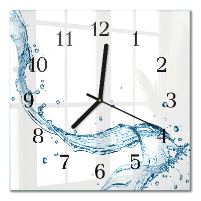 Quadrato orologio in vetro decorativo Acqua