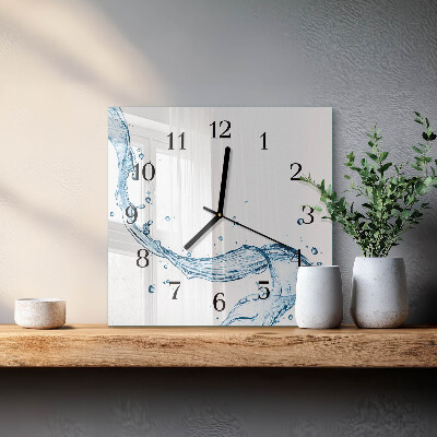 Quadrato orologio in vetro decorativo Acqua