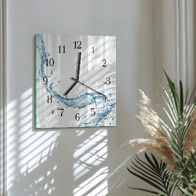 Quadrato orologio in vetro decorativo Acqua