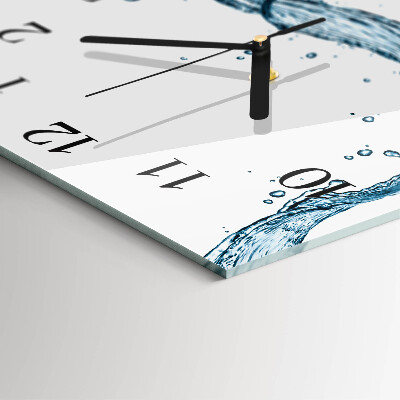 Quadrato orologio in vetro decorativo Acqua