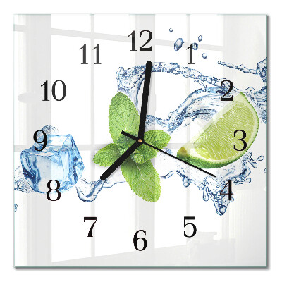 Orologio quadrato in vetro Menta