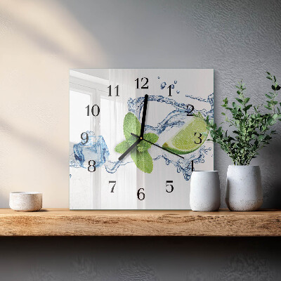 Orologio quadrato in vetro Menta