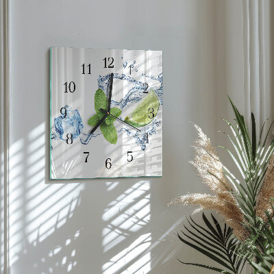 Orologio quadrato in vetro Menta