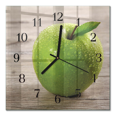 Quadrato orologio in vetro decorativo Mele