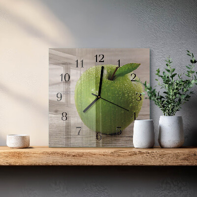 Quadrato orologio in vetro decorativo Mele