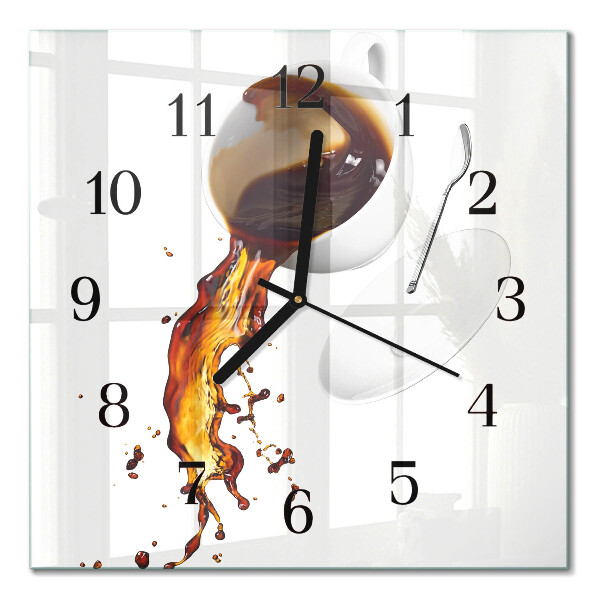 Orologio quadrato in vetro Caffè