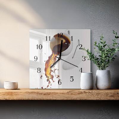 Orologio quadrato in vetro Caffè
