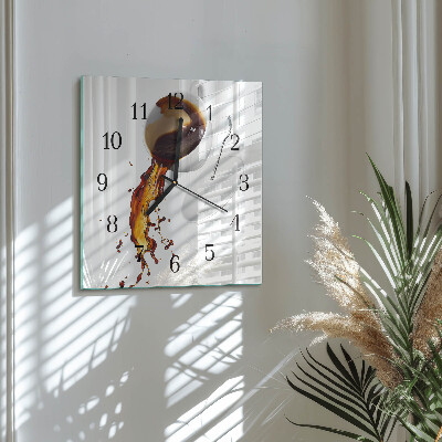 Orologio quadrato in vetro Caffè