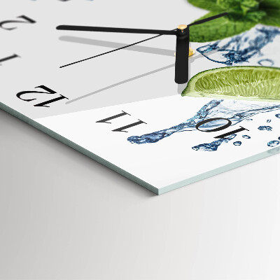 Orologio quadrato in vetro Menta con lime