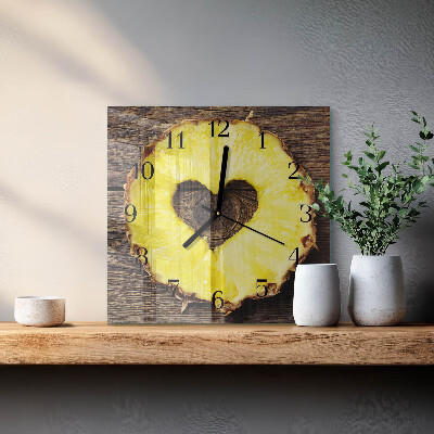 Orologio quadrato in vetro Ananas