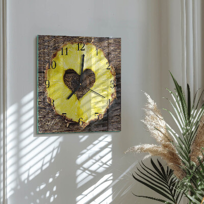 Orologio quadrato in vetro Ananas