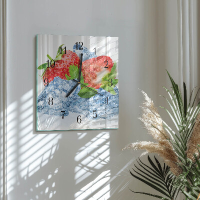 Orologio quadrato in vetro Gelato alla fragola