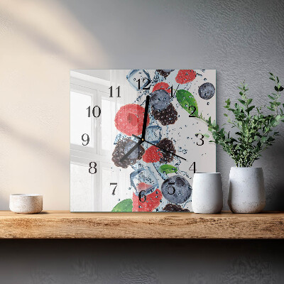 Quadrato orologio in vetro decorativo Gelato alla frutta