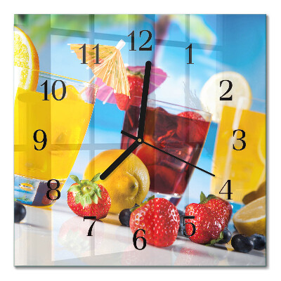 Quadrato orologio in vetro decorativo Cocktail