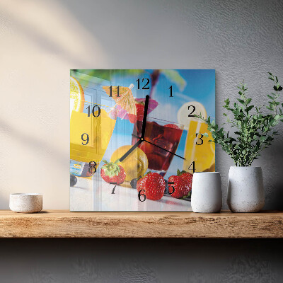 Quadrato orologio in vetro decorativo Cocktail