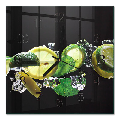 Orologio quadrato in vetro Limone e lime