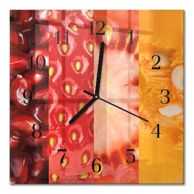 Quadrato orologio da parete Frutta