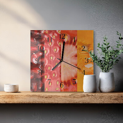 Quadrato orologio da parete Frutta