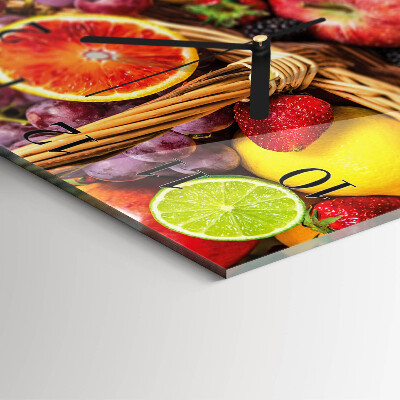 Quadrato orologio in vetro decorativo Frutta