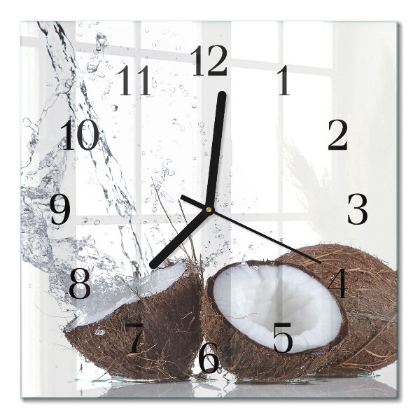 Quadrato orologio da parete Noci di cocco